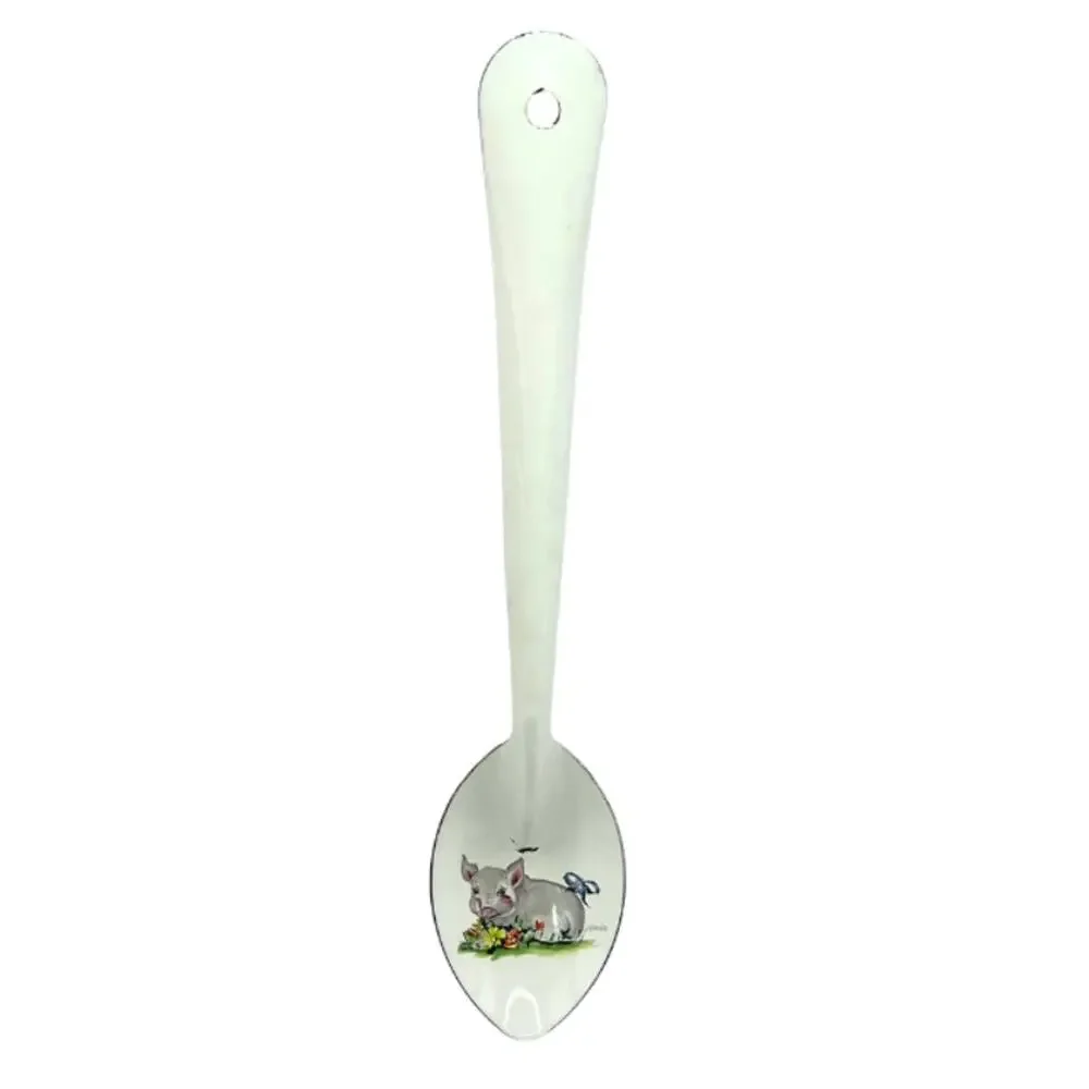 Vintage Daugherty Studios Enameled Spoon Pig Cottagecore Farmhouse Decor